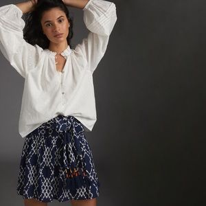 Anthropologie Rimbaud Tie-Waist Mini Skirt
